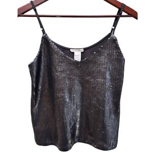 Black Sequin Cami Top Medium NWT